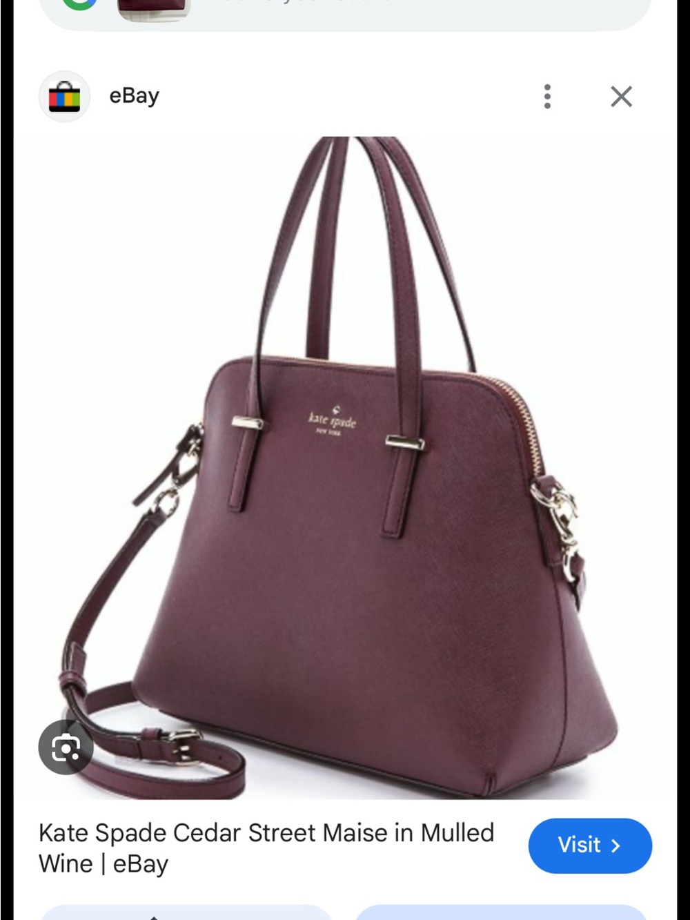 kate spade Cedar Street Maise handbag in Mulled Wine - Picture 5 of 11